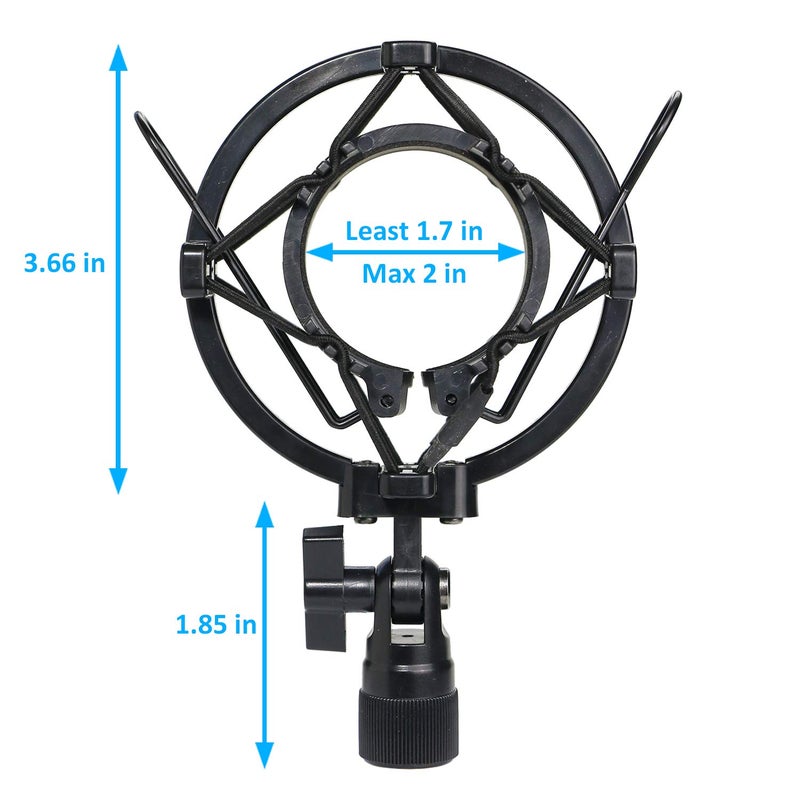 YOUSHARES AT2020 Shock Mount with Pop Filter - Foam Windscreen with Microphone Shockmount Reduces Vibration Noise and Blocks Out Plosives for Audio Technica AT2020 AT2035 ATR2500 Condenser Mic by YOUSHARES - Image 4