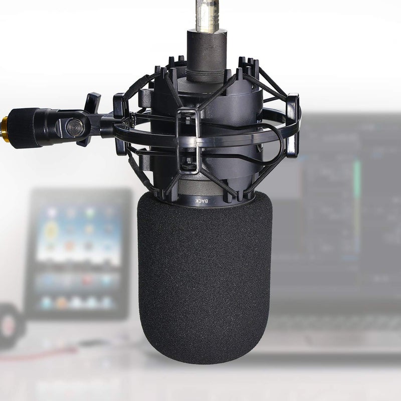 YOUSHARES AT2020 Shock Mount with Pop Filter - Foam Windscreen with Microphone Shockmount Reduces Vibration Noise and Blocks Out Plosives for Audio Technica AT2020 AT2035 ATR2500 Condenser Mic by YOUSHARES - Image 2