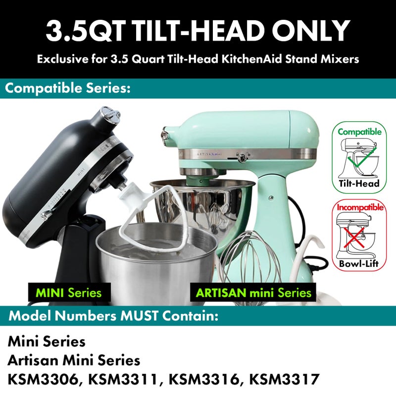 qAp quality art Practical Heavy Duty Whisk Attachment for KitchenAid Artisan Mini 3.5 Quart Tilt-Head Stand Mixers- Extra Thick Stainless Steel Wire Whip for Fast Whipping, Perfect for Large Batches, Dishwasher Safe - Image 3