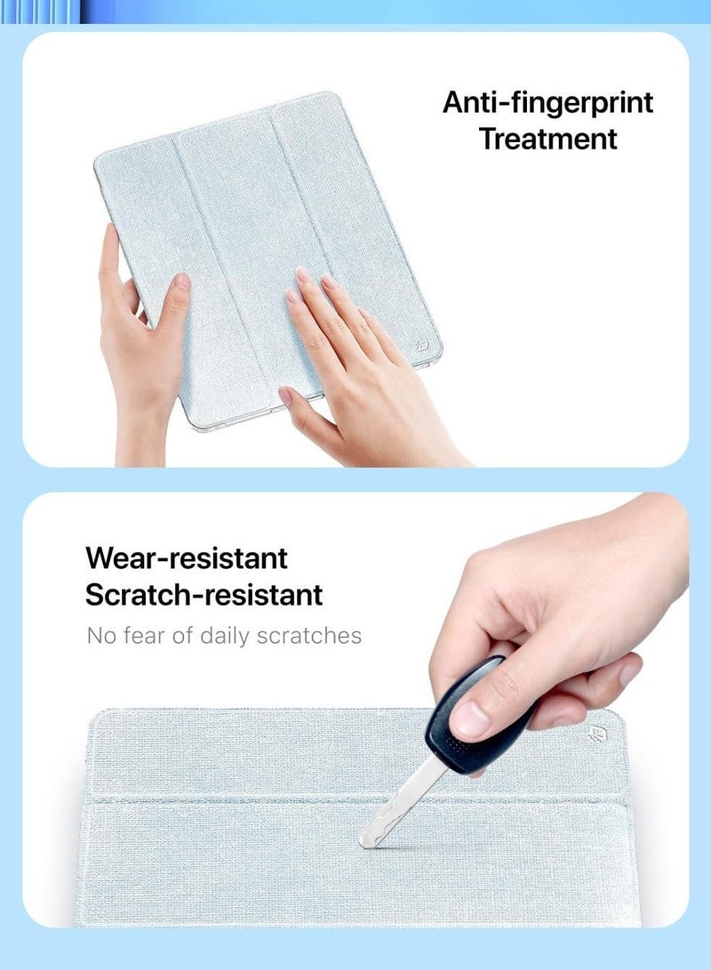 general Case Compatible with iPad Air 13 (2024) 13.0", Tri-Fold PU Leather Case Built-in Pencil Holder Transparent Back Cover Protective Shell with Auto Wake/Sleep - Image 5