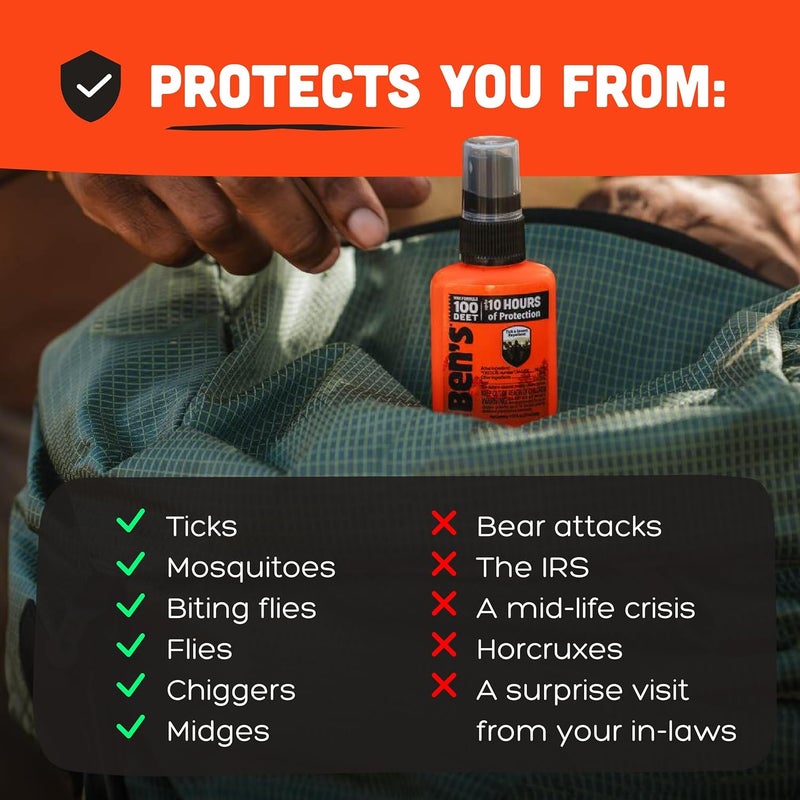 Ben's 100 Tick & Insect Repellent - Alcohol-Free DEET Insect Repellent Pump Spray - Offers 10 Hours of Protection for Adults & Children - 1.25 fl oz (Pack of 4) - Image 4