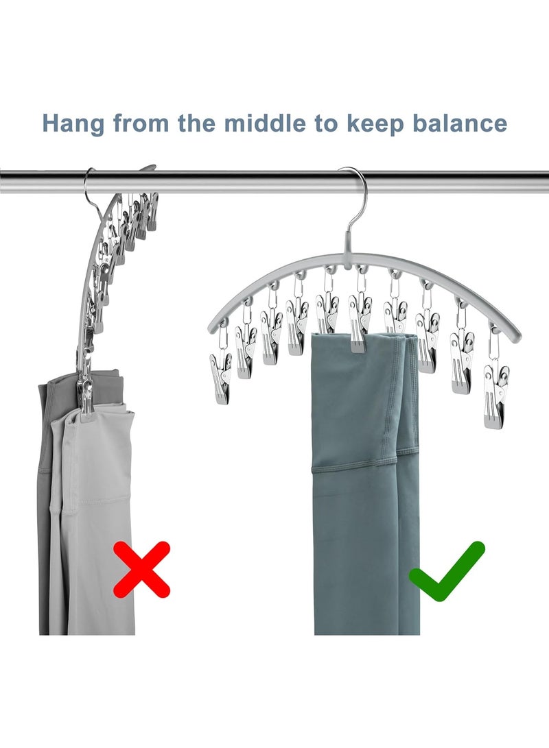 CityRiya-Long Cloth Hanger, Clothes Hangers, Heavy Duty Coat Hanger, Sock Drying Rack, 2 Pack Metal Pants Hangers with Clips, Space Saving Hangers for Closet Organizer and Storage, Hook for Sock, Underwear, Bra, Jeans, Baby Clothes (Grey) - Image 4