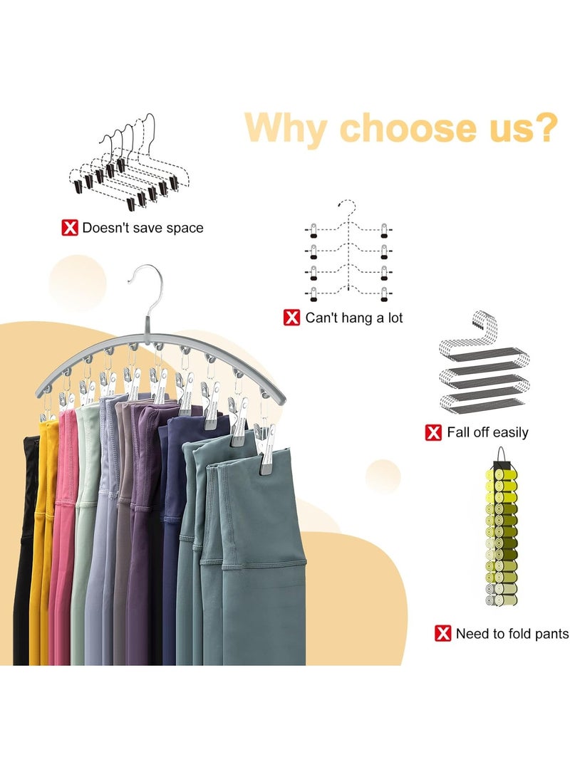 CityRiya-Long Cloth Hanger, Clothes Hangers, Heavy Duty Coat Hanger, Sock Drying Rack, 2 Pack Metal Pants Hangers with Clips, Space Saving Hangers for Closet Organizer and Storage, Hook for Sock, Underwear, Bra, Jeans, Baby Clothes (Grey) - Image 2