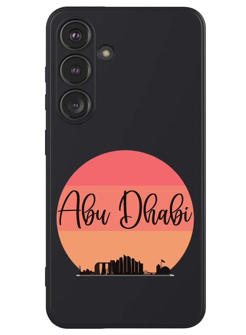 Theodor Protective Slim Fit Case Liquid Silicone Cover with Full Body Protection Anti-Scratch Shockproof Case For Samsung Galaxy S24 Plus (Black) - Abu dhabi Sun - Image 1