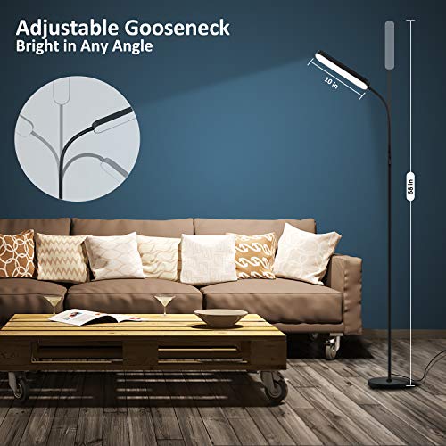 Wio-Mio Floor lamp, 15w/1000lm Bright LED Floor Lamp with Stepless Adjustable 3000K-6000K Colors and Dimmer, Remote and Touch Control, Adjustable Gooseneck Floor Lamp for Living Room - Image 5