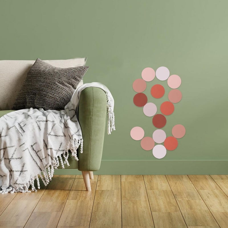 Coffee Color Round Wall Stickers 6pcs, Removable Self-Adhesive Decorative Room Decals for Nursery and Room Wall Décor - Image 3