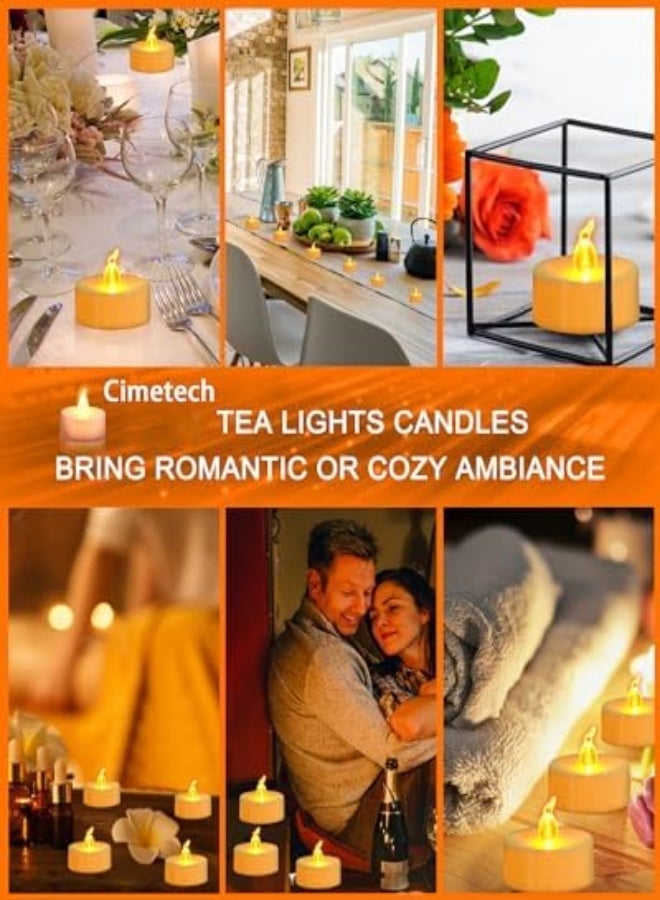 AKDC Cimetech Led Candles 24Pcs Tea Lights, Realistic Bright Flameless Flickering Battery Operated Candles With Warm Yellow Light For Wedding Decoration, Valentine'S Day, Festivals - Image 1