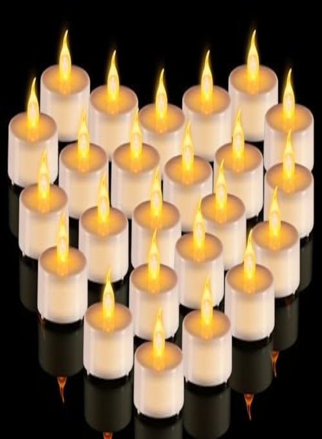 AKDC Cimetech Led Candles 24Pcs Tea Lights, Realistic Bright Flameless Flickering Battery Operated Candles With Warm Yellow Light For Wedding Decoration, Valentine'S Day, Festivals - Image 2