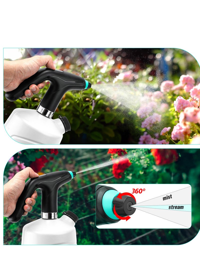 سيوسي بخاخ نباتات كهربائي - بخاخ 1/2 جالون، زجاجة رذاذ أوتوماتيكية للنباتات سعة 2 لتر، علبة سقاية دقيقة، بخاخ مياه USB مع فوهة قابلة للتعديل، فوهة ممتدة لتنظيف الأسمدة في الحديقة - Image 3