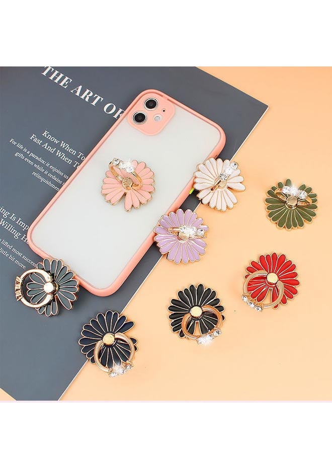 بي سيستر 2-Pieces Creative Flower Metal Mobile Phone Ring Desktop Folding Mobile Phone Holder Ring - Image 2