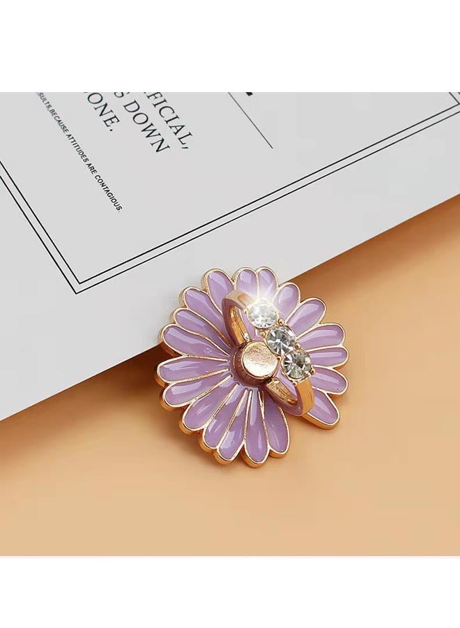 بي سيستر 2-Pieces Creative Flower Metal Mobile Phone Ring Desktop Folding Mobile Phone Holder Ring - Image 1