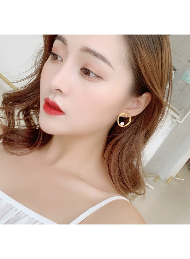 Goolsky S925 Sterling Silver Matte Pearl Hoop Earrings – Korean Dongdaemun INS Style Irregular Minimalist Jewelry, Hypoallergenic Matte Finish, Office/Daily Versatile Wear - Image 4
