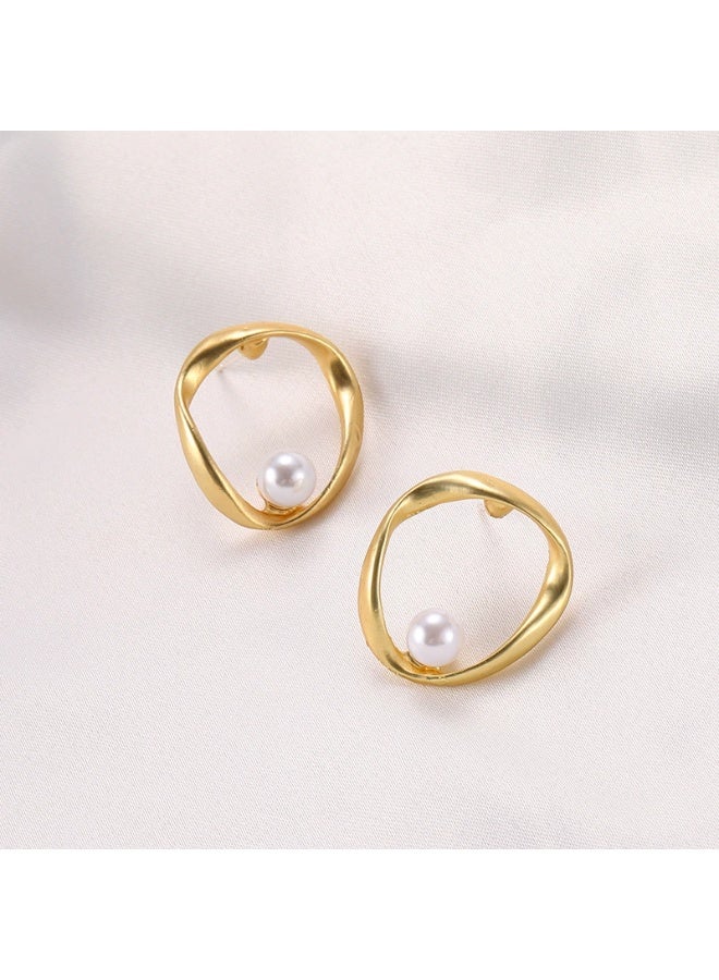 Goolsky S925 Sterling Silver Matte Pearl Hoop Earrings – Korean Dongdaemun INS Style Irregular Minimalist Jewelry, Hypoallergenic Matte Finish, Office/Daily Versatile Wear - Image 5