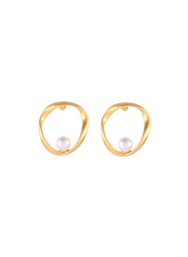 Goolsky S925 Sterling Silver Matte Pearl Hoop Earrings – Korean Dongdaemun INS Style Irregular Minimalist Jewelry, Hypoallergenic Matte Finish, Office/Daily Versatile Wear - Image 1