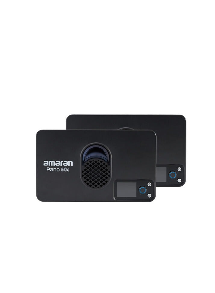 Aputure Aputure Amaran Pano 60c RGB COB 2-Light Kit (Charcoal) – 60W RGBWW Portable LED Panel Light with USB-C PD, App Control & Full Lighting Effects  - Image 1