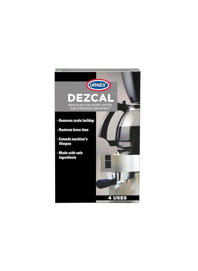 Urnex Descaling Powder Solution - 4 Uses - Activated Scale Remover for use with Keurig 1.0/2.0, Home Coffee and Espresso Machines, Kettles, Garment Steamers  - Image 1