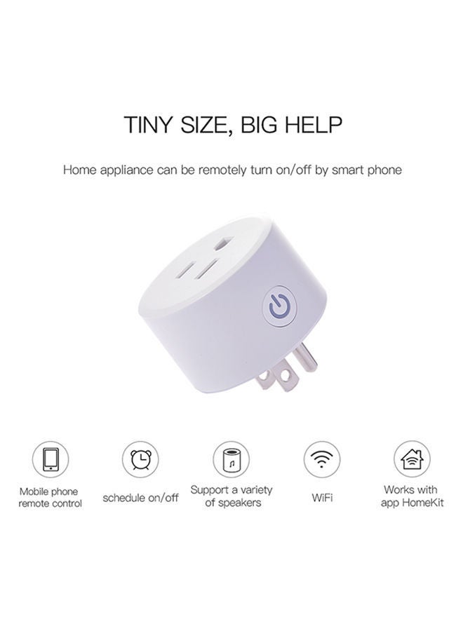 NIBEMINENT 1-Piece Wi-Fi Smartplug Timing Socket White 5.5x5.1x5.1centimeter - Image 2