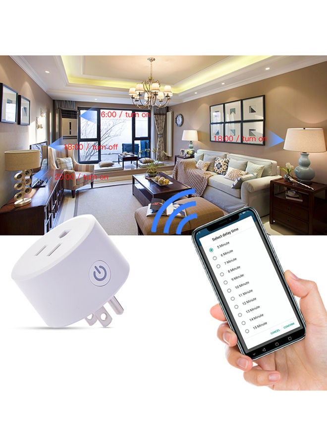 NIBEMINENT 1-Piece Wi-Fi Smartplug Timing Socket White 5.5x5.1x5.1centimeter - Image 3