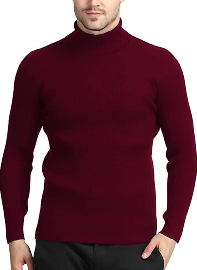 unisex Wool Pullover With High Neck 