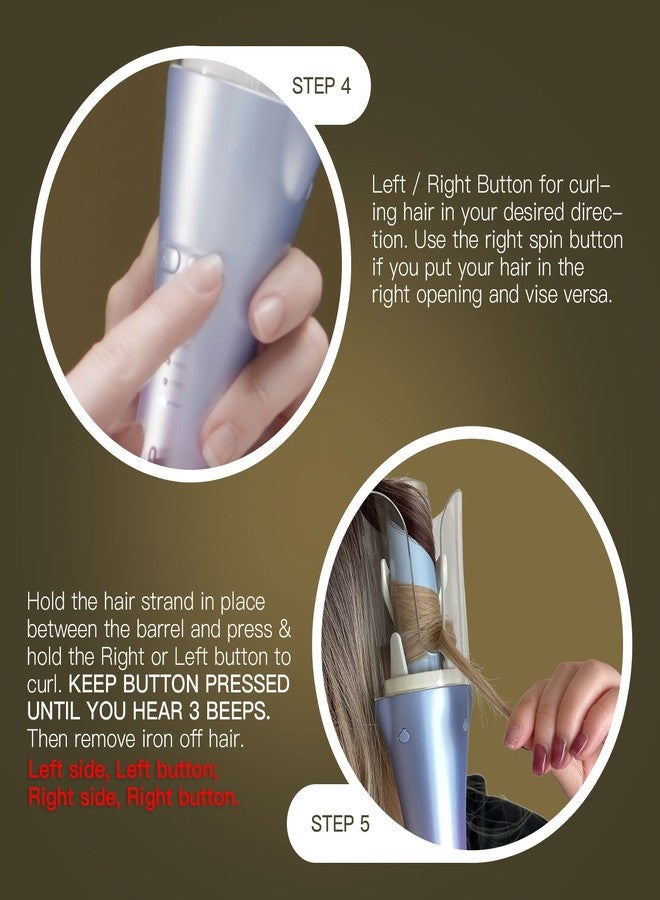 LENA Geniecurl Auto Hair Curler Ion Wrap Transparent Curling Wand with 1" Ceramic Ionic Barrel and Smart Anti-Stuck Sensor, Pro Styling Tool for Long and Medium Length Hair - Image 5