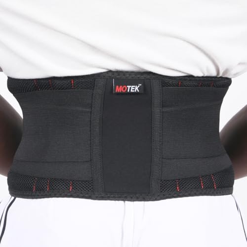 MOTEK Back Support Brace for Men Women Large 3648 Breathable Material Lightweight Support Dual Adjustable Straps Lower Back Pain Relief Lumbar Support - Image 2