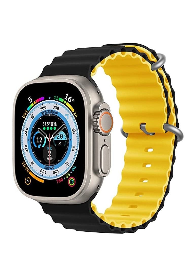 Generic - Dado Silicone Hole Wavy Strap Compatible with Apple watch series 8 | 8 Ultra | 7 | 6 | 5 | 4 | 3 | SE - Image 1