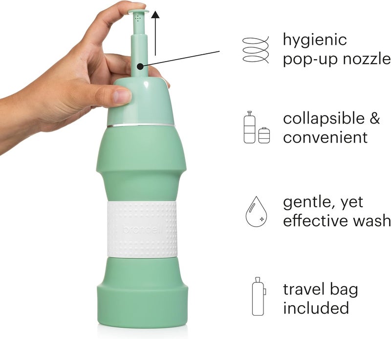 Brondell Bidet GoSpa Collapsible Travel Bidet Compact and Discreet with Travel Bag 500ml in Green - Image 3