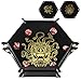 Grajar 2 Pcs Portable Folding Dice Rolling Tray Set for RPG DND Table Games PU Leather and Velvet Holder Storage Box Beholder - Image 3