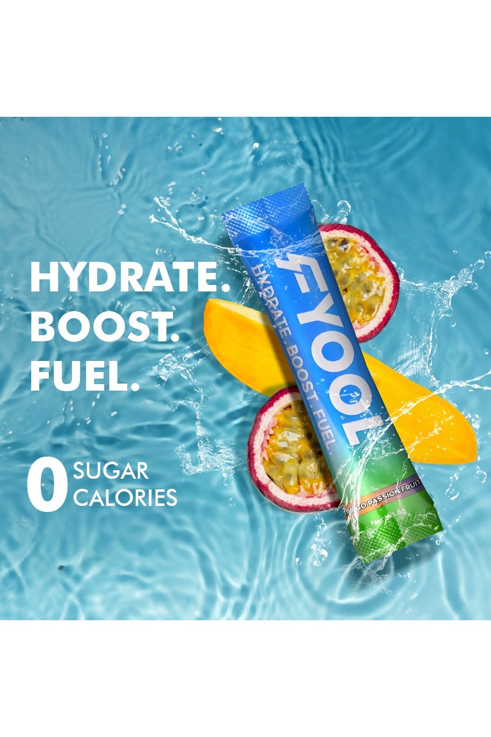 Fyool Hydration Electrolyte Powder| Electrolytes + Vitamins & Minerals | Zero Sugar & Calories | Energy Boost | Gluten-Free | Travel Essentials | Mango Passion Fruit Flavor | 30 Stick Packs