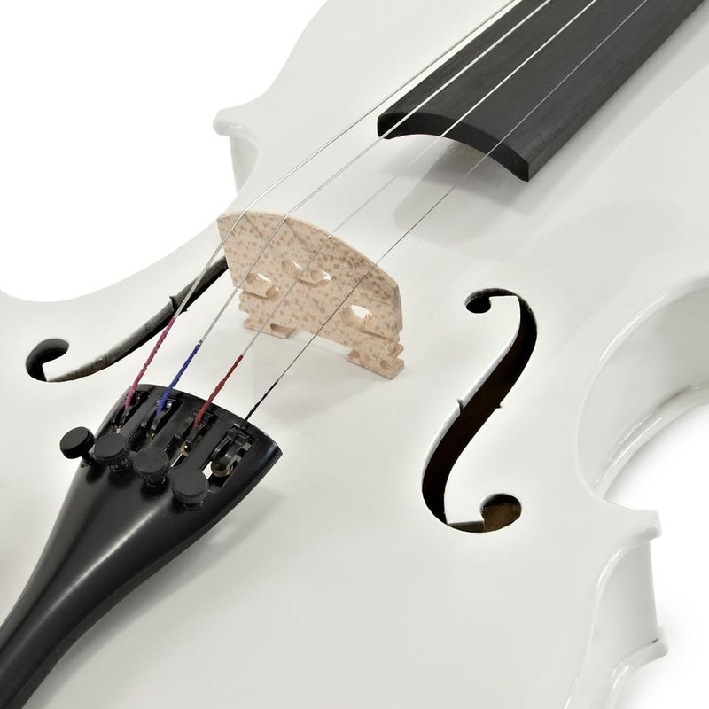 MegArya 4/4 Acoustic Violin Set - Glossy White with Bow, Rosin, and Hard Case - Image 4