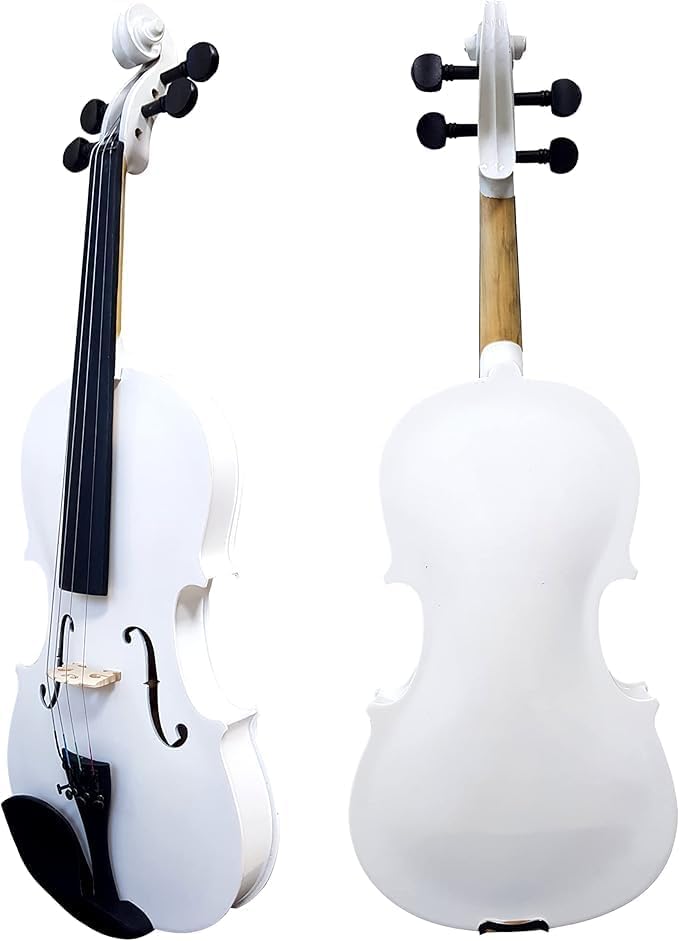 MegArya 4/4 Acoustic Violin Set - Glossy White with Bow, Rosin, and Hard Case - Image 2