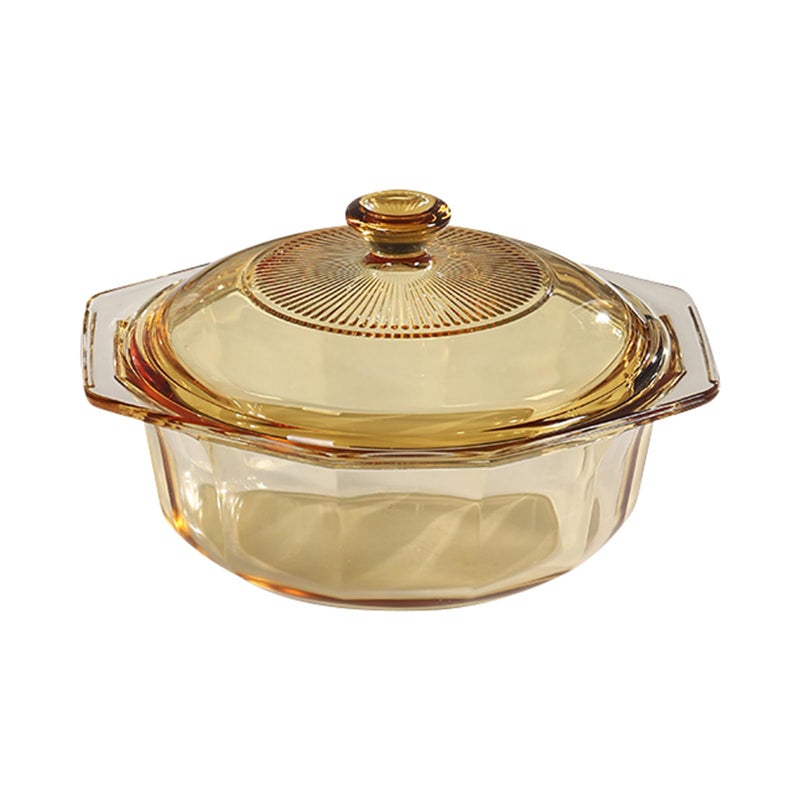 The Better Home Zest Series Borosilicate Glass Serving Casserole (1.1L) | Glass Bowl With Lid | Diwali Gift | Glass Casserole With Glass Lid | Microwave & Dishwasher Safe | Gift For Housewarming (Amber) - Image 4
