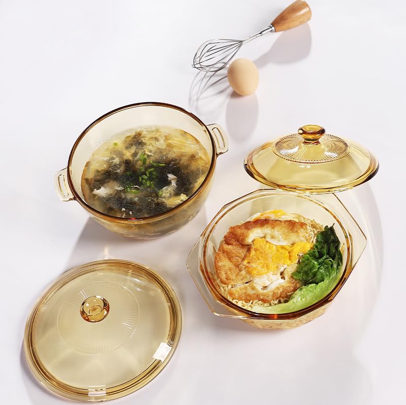 The Better Home Zest Series Borosilicate Glass Serving Casserole (1.1L) | Glass Bowl With Lid | Diwali Gift | Glass Casserole With Glass Lid | Microwave & Dishwasher Safe | Gift For Housewarming (Amber) - Image 2