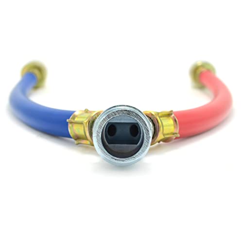 TT FLEX Rubber Washing Machine Y Mixer Hose Connector, Hot and Cold Color Coded, 3/4" Fittings, 1 ft (12") Length - Image 5