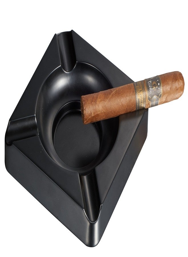 Visol Heavyweight Black Matte Metal Cigar Ashtray - Image 2