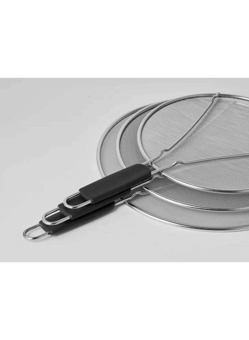 SOLARAE Grease Splatter Screen for Frying Pan, Splatter Guard with Silicone Handle, Stops 99% Hot Oil Splash, Stainless Steel Fine Mesh Oil Shield with Resting Feet and Keeps Kitchen Clean - Image 5
