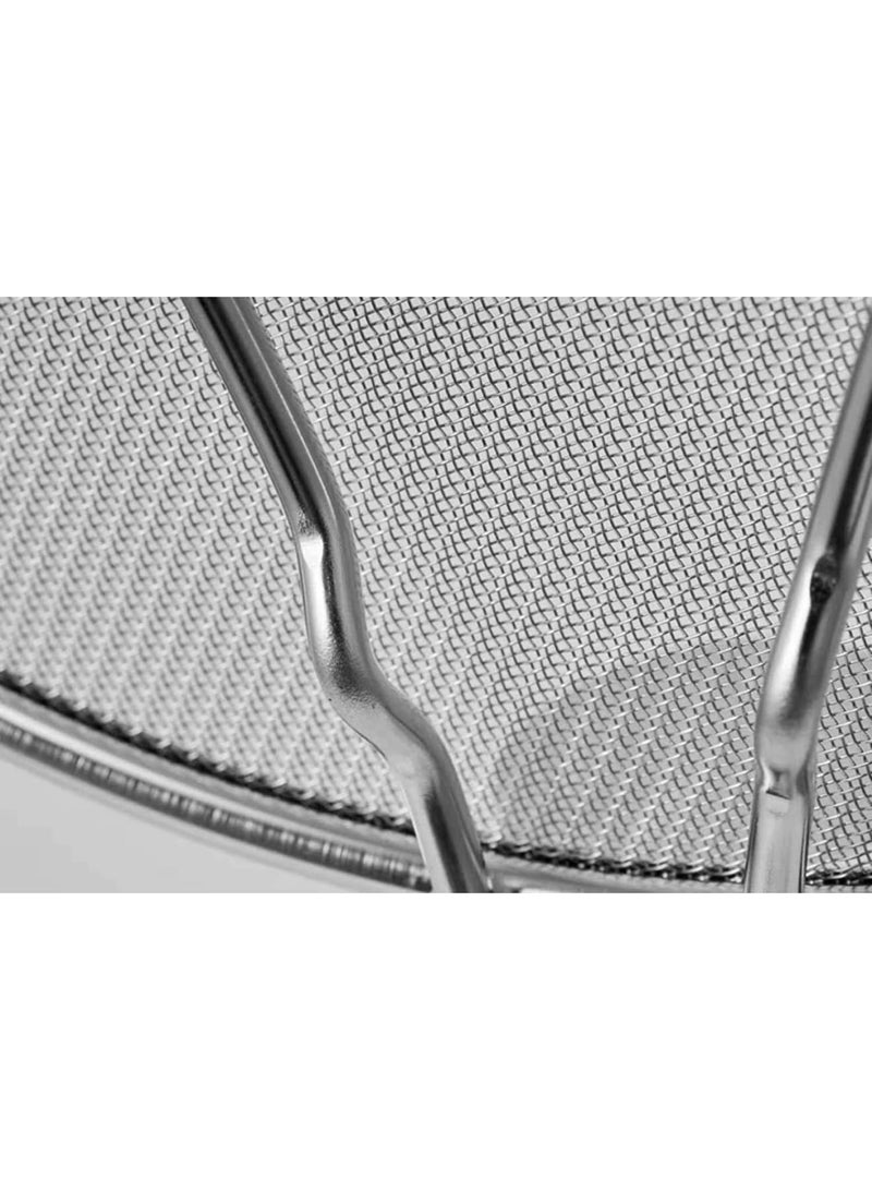 SOLARAE Grease Splatter Screen for Frying Pan, Splatter Guard with Silicone Handle, Stops 99% Hot Oil Splash, Stainless Steel Fine Mesh Oil Shield with Resting Feet and Keeps Kitchen Clean - Image 4