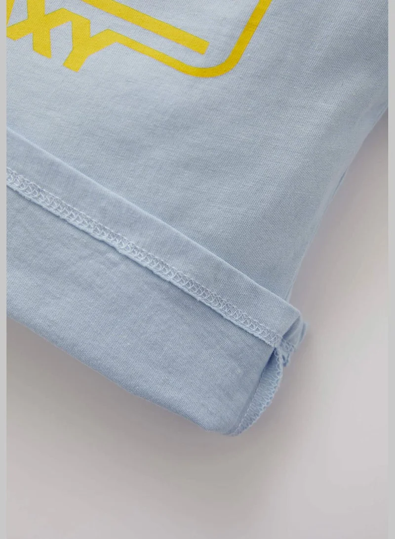 DeFacto Regular Fit Short Sleeve Slogan Print Lounge Set