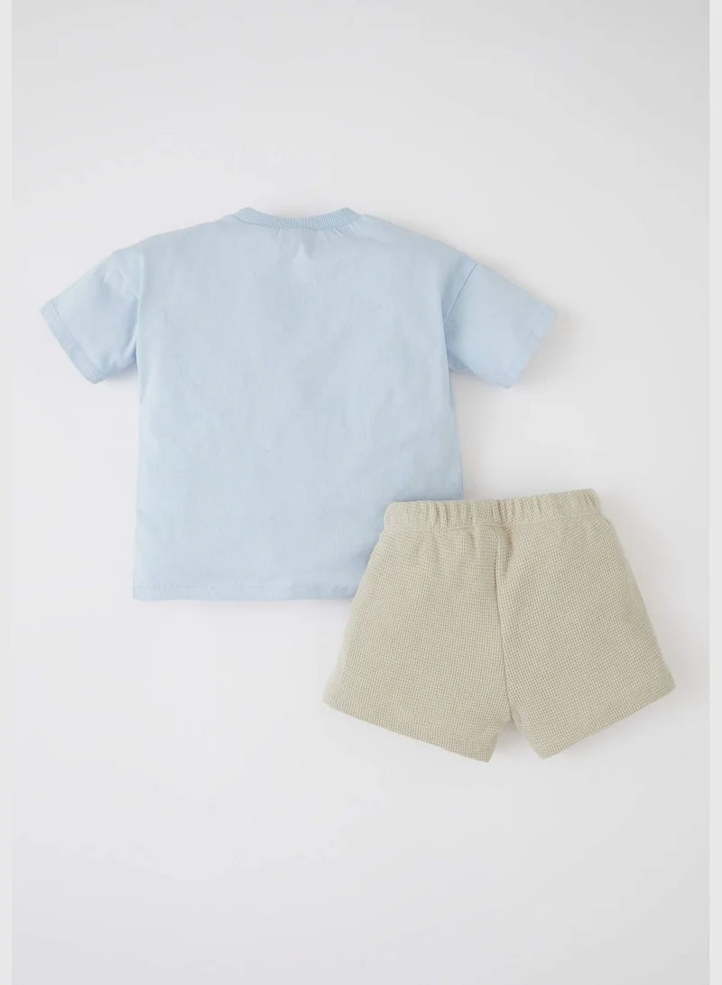 DeFacto Regular Fit Short Sleeve Slogan Print Lounge Set