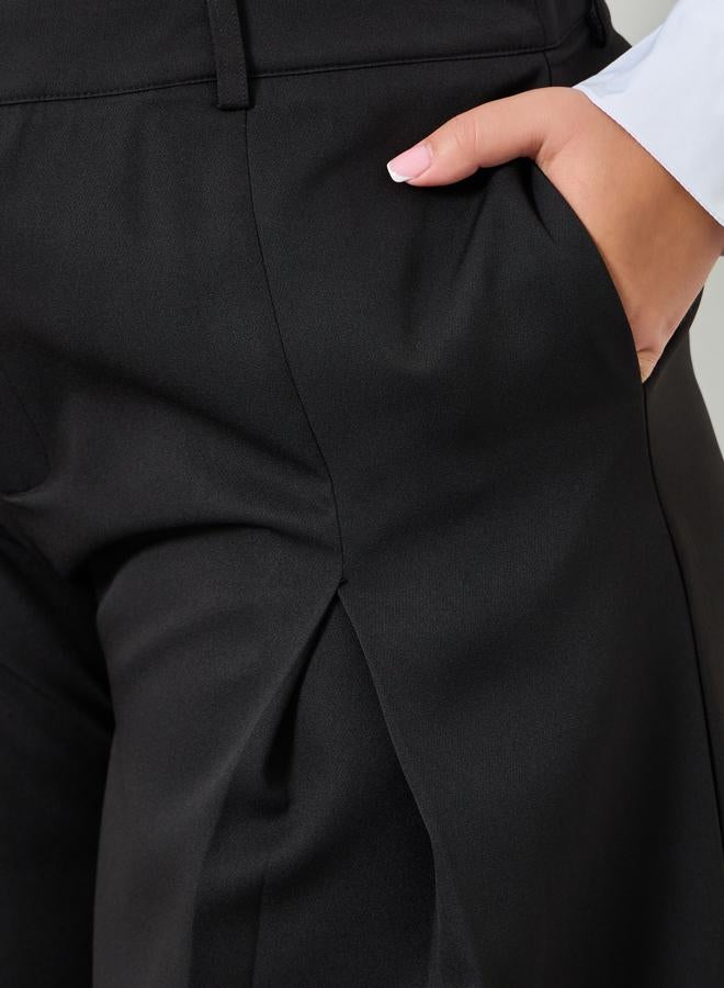 ستايلي بنطال بأرجل واسعة وكسرات أمامية بمقاس كبير - Image 3