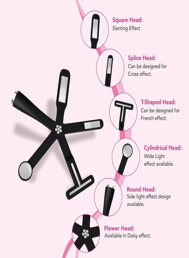 Qunex care 6-in-1 Magnet Tool | Multifunctional Magnetic Stick for 3D Cat Eye Gel Polish Designs – Strong Nail Art Magnet for Home & Salon Use (Pink) - Image 3