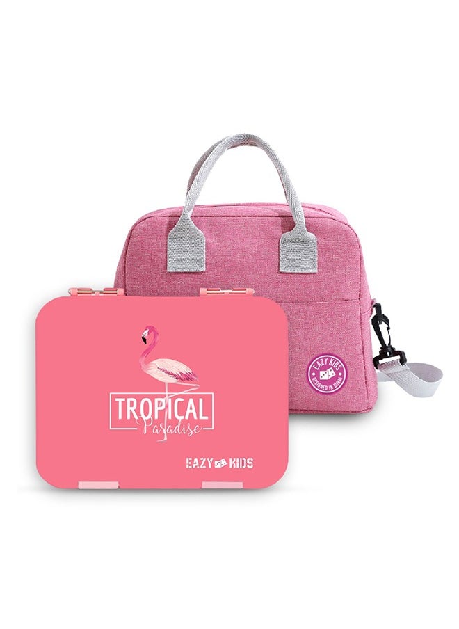 Eazy Kids 6 And 4 Convertible Bento Lunch Box - Flamingo Pink  - Image 3