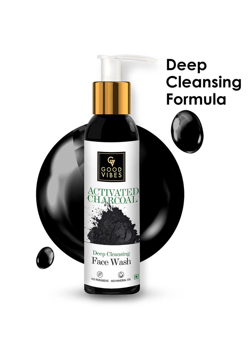 Good Vibes Good Vibes Activated Charcoal Deep Cleansing Face Wash, 120 ml Dirt Removal Deep Pore Cleansing Formula for All Skin Types, Controls Excess Sebum & Acne, Natural, No Parabens & Mineral Oil  - Image 4