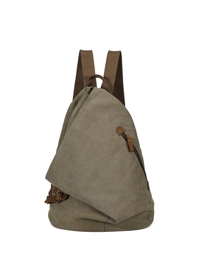KL928 Canvas Vintage Backpack â€“ Large Casual Daypack Outdoor Travel Rucksack Hiking Backpacks Shoulder Bag for Men Women (Olive Green) - Image 1