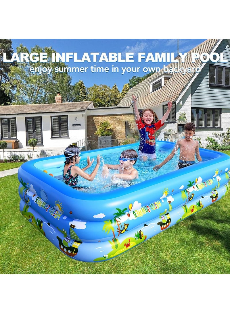 TAPIT Inflatable Swimming Pool for Kids 3 Tier Thickened Swimming Pools Paddling Pool for Toddlers Backyard Outdoor Garden backyard Summer Water Party Pool (300x175x60cm)  - Image 2