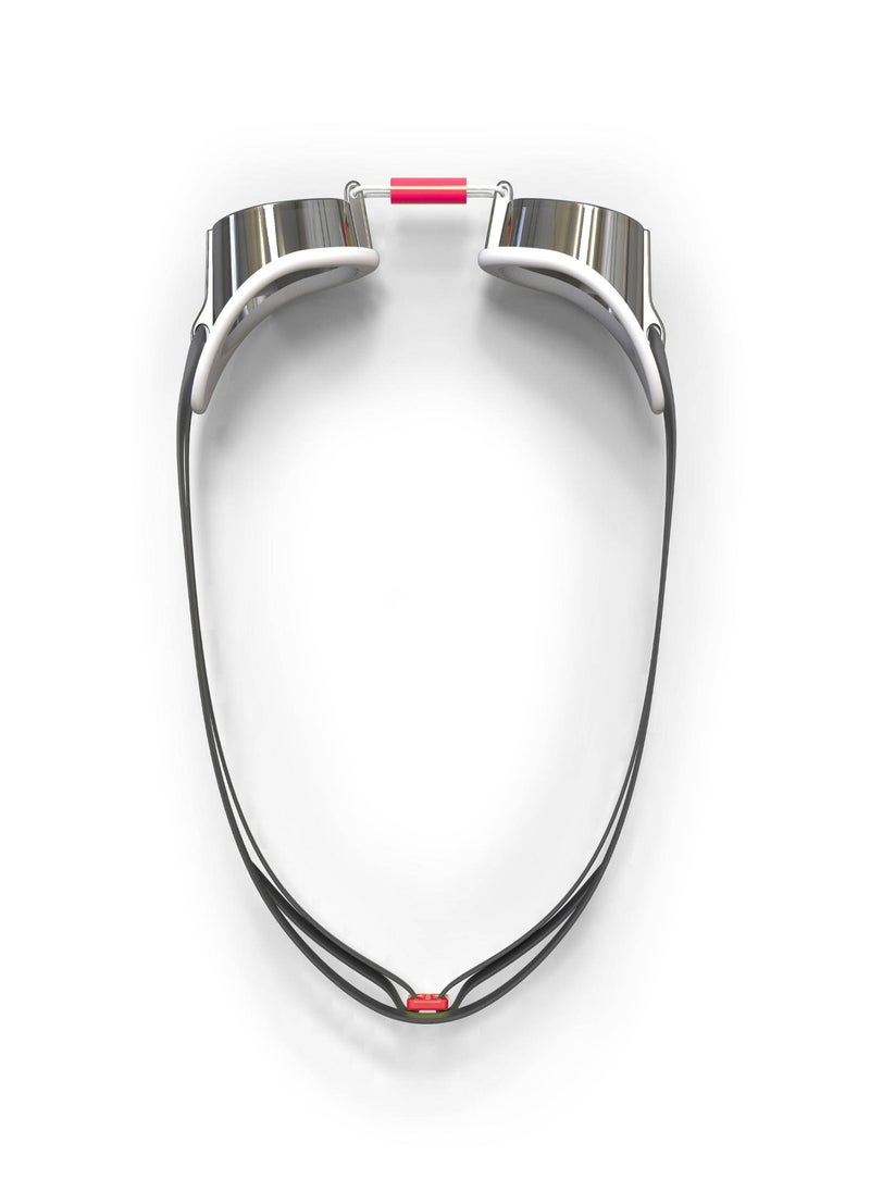 NABAIJI NABAIJI by DECATHLON, Swimming Goggles Universal Size Mirror Lenses Swedish 900 White Red  - Image 3