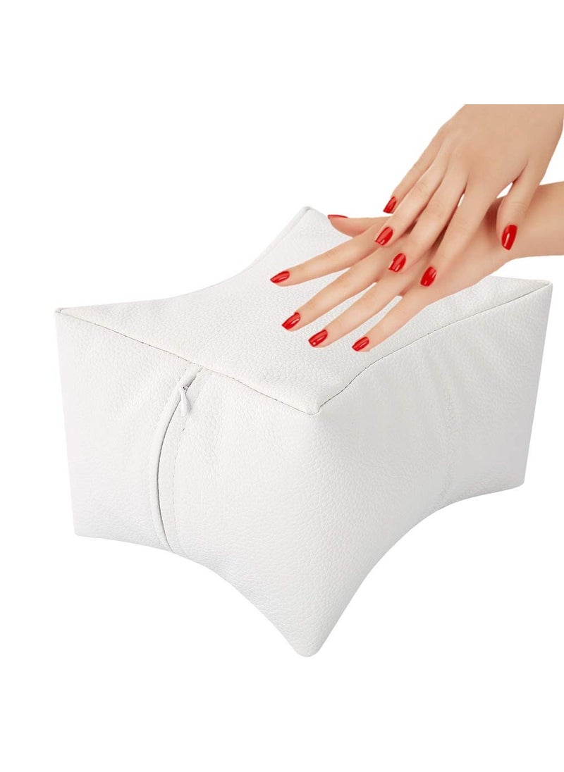 ZJchao - 3 Colors Nail Care Pillow Soft Pu Hand  Foot Rest Pillow For Manicure Pedicure Nail Care Arm Rest Hand Rest Pillow For Home And Beauty Salon UseWhite - Image 1