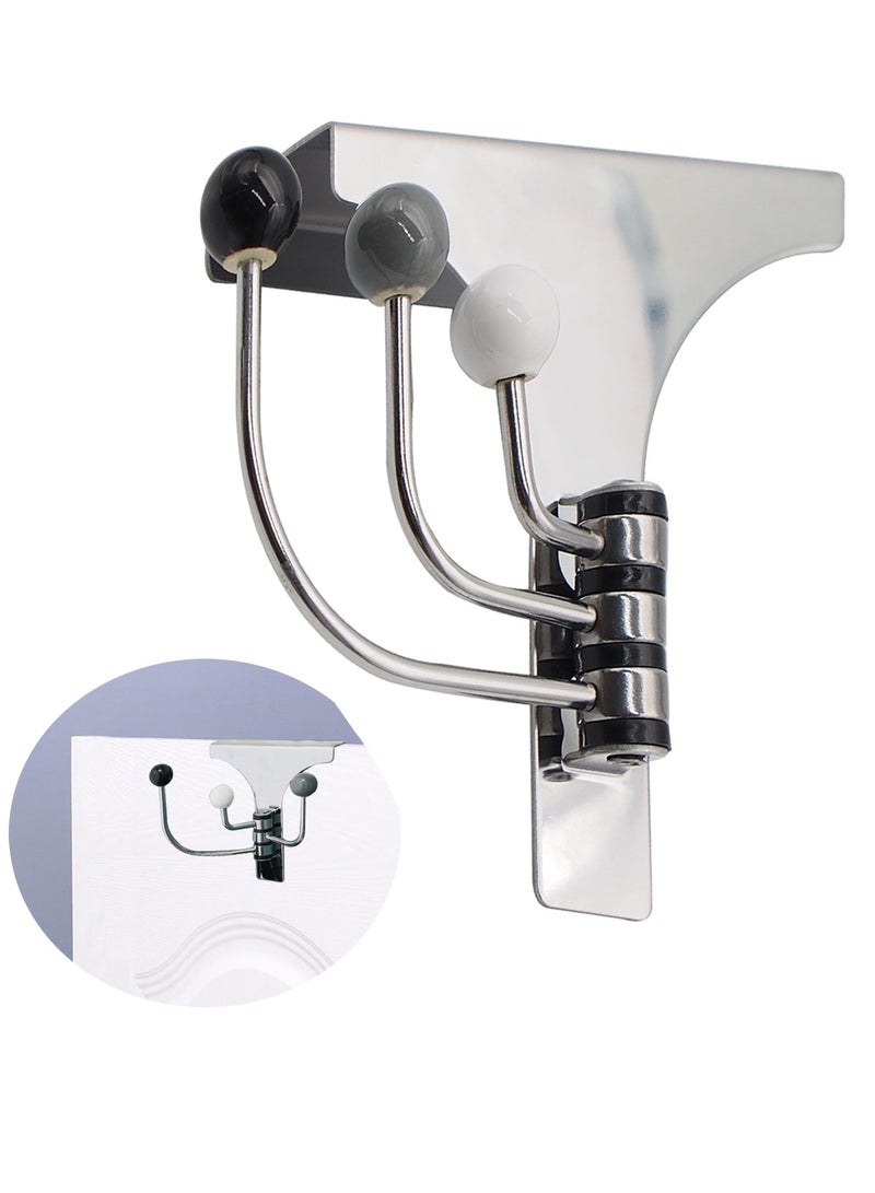 Over The Door 3 Swivel Hook Organizer Rack for Coats, Hats, Scarves, Towels, Robes  - Image 1