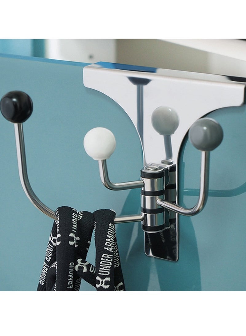 Over The Door 3 Swivel Hook Organizer Rack for Coats, Hats, Scarves, Towels, Robes  - Image 2