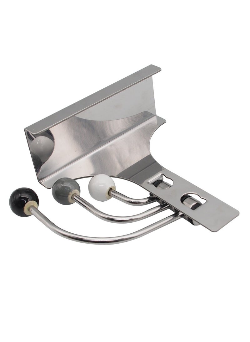 Over The Door 3 Swivel Hook Organizer Rack for Coats, Hats, Scarves, Towels, Robes  - Image 3